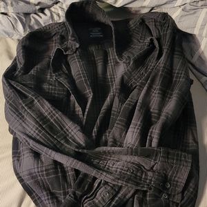 Black Paid Button Down